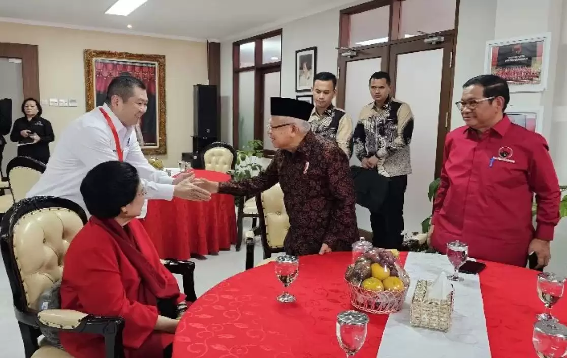 Ma'ruf Amin Hadiri HUT PDIP ke-51, Gantikan Joko Widodo3