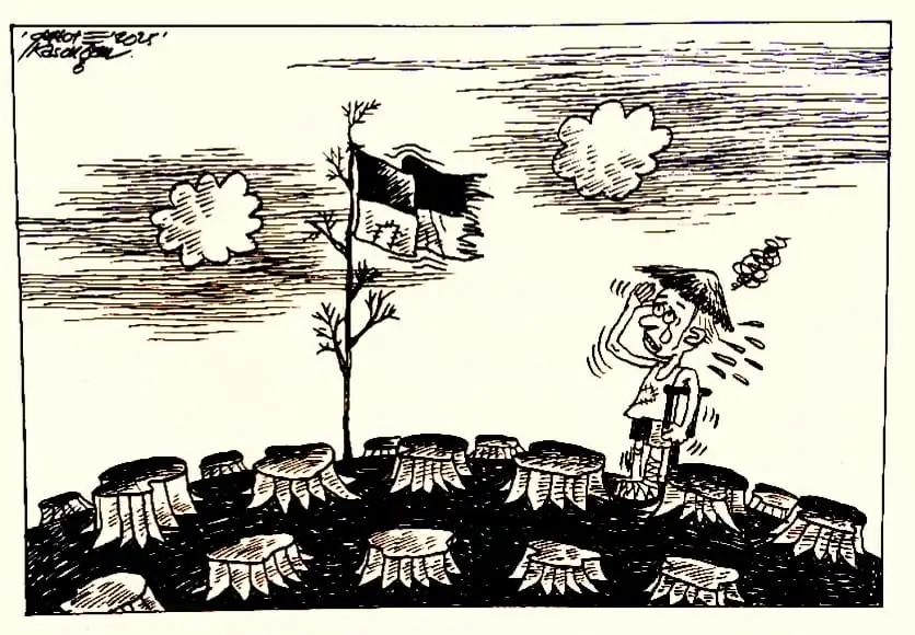 Karikatur - Ilustrasi - Illegal logging (Foto: Dok MI/Gatot Eko Cahyono)