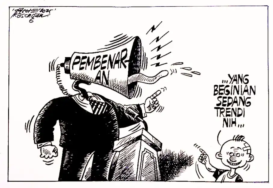 Karikatur - Ilustrasi - Pernyataan Pembenaran (Foto: Dok MI/Gatot Eko Cahyono)