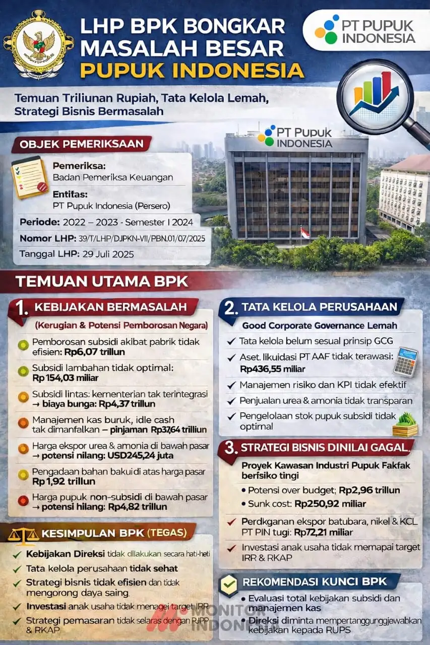 LHP BPK Bongkar Masalah Besar Pupuk Indonesia