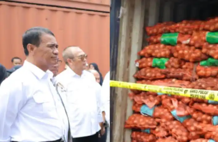 133,5 Ton Bawang Bombai Ilegal Disita di Semarang (Foto: Instagram)
