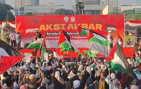 Aksi Akbar Bela Palestina di Monumen Nasional (Monas), Jakarta Pusat (Foto: Istimewa)