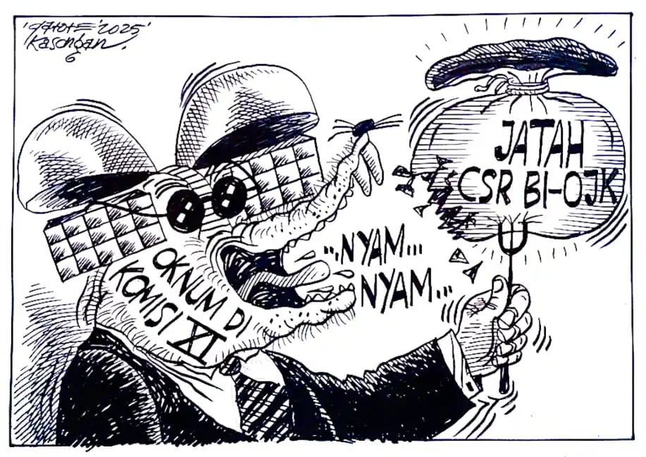 Karikatur - Ilustrasi - Korupsi CSR BI dan OJK (Foto: Dok MI)