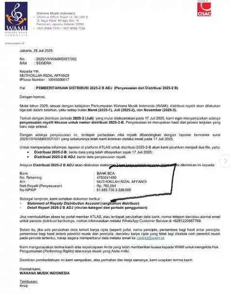 Ari Lasso melayangkan protes keras kepada Wahana Musik Indonesia (WAMI) (Foto: Istimewa)