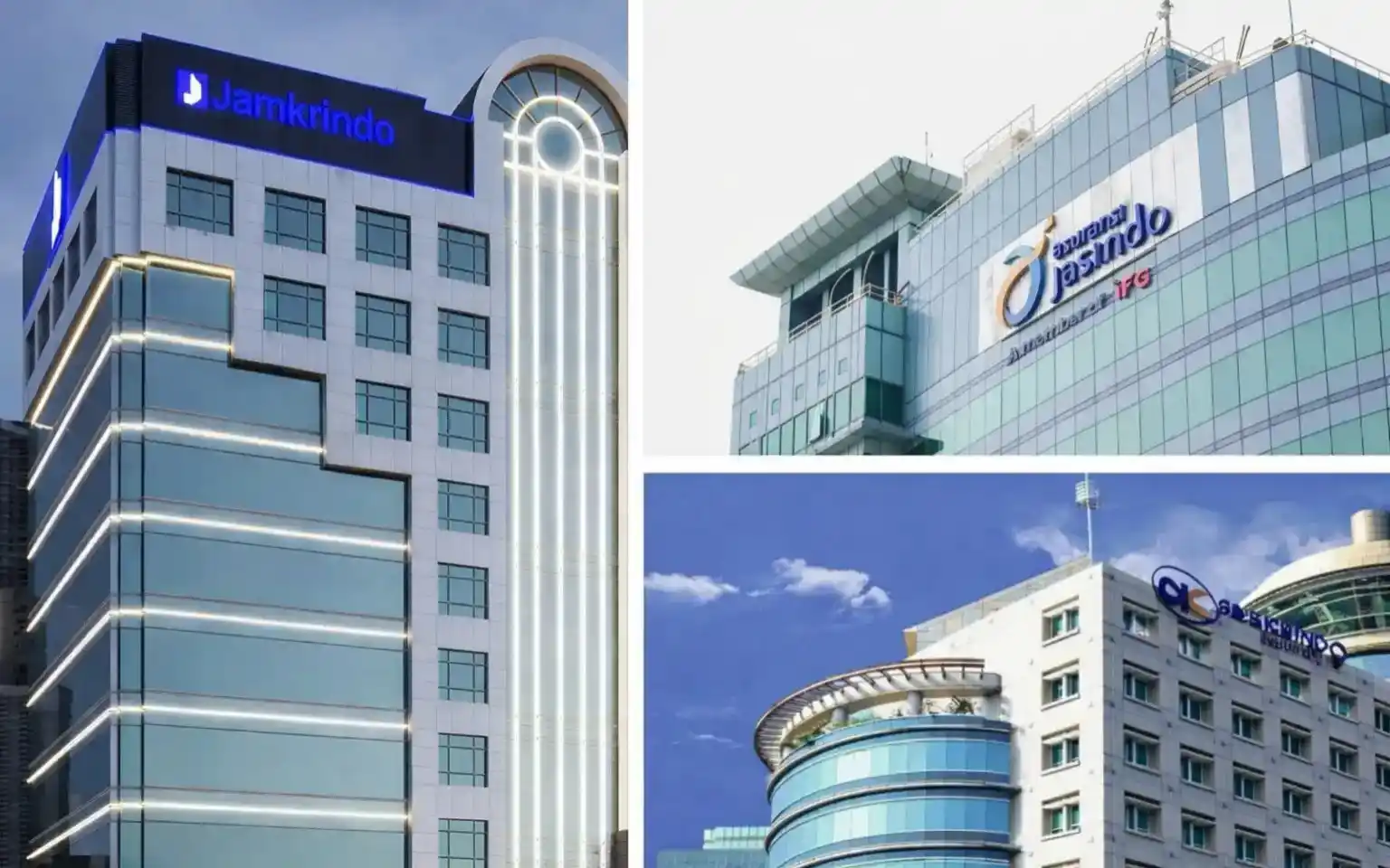 Gedung Jamkrindo - Jasindo - Askrindo (Foto: Kolase MI/Diolah)
