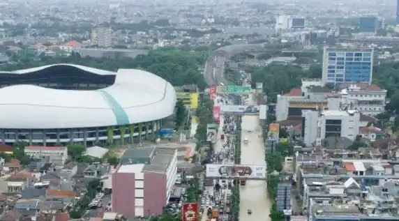 Banjir di Stadion Patriot Candrabhaga, Bekasi (Foto: Dok MI)