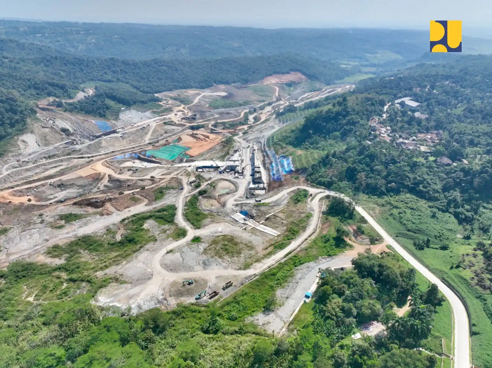Bendungan Cijurey yang berlokasi di Kecamatan Cariu, Kecamatan Sukamakmur dan Kecamatan Tanjungsari Kabupaten Bogor, Provinsi Jawa Barat. (Dok. PU)