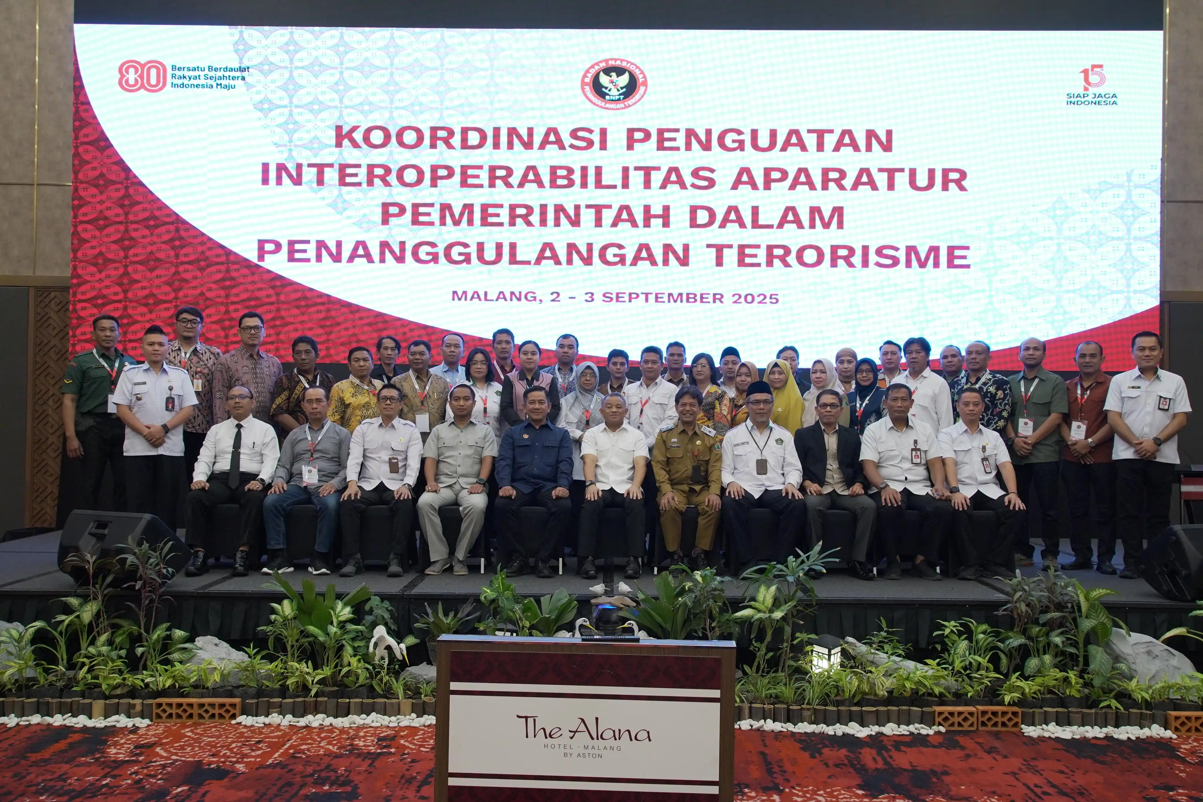 Malang, (4/9), BNPT melakukan kegiatan "Koordinasi Penguatan Interoperabilitas Aparatur Pemerintah" di Kota Malang, 2–3 September 2025. (Foto: dok/Mi/ BNPT)