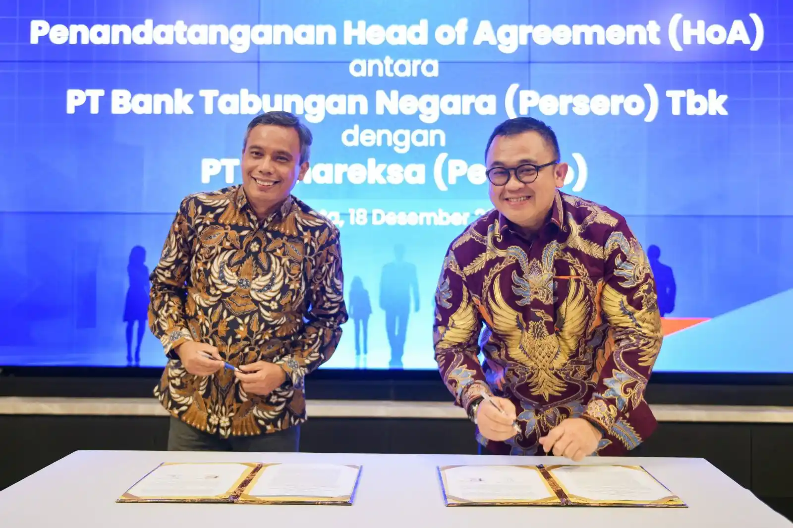 Penandatanganan kerja sama BTN dengan PT Danareksa (Persero) untuk penyediaan layanan perbankan komprehensif (Foto: Dok BTN)