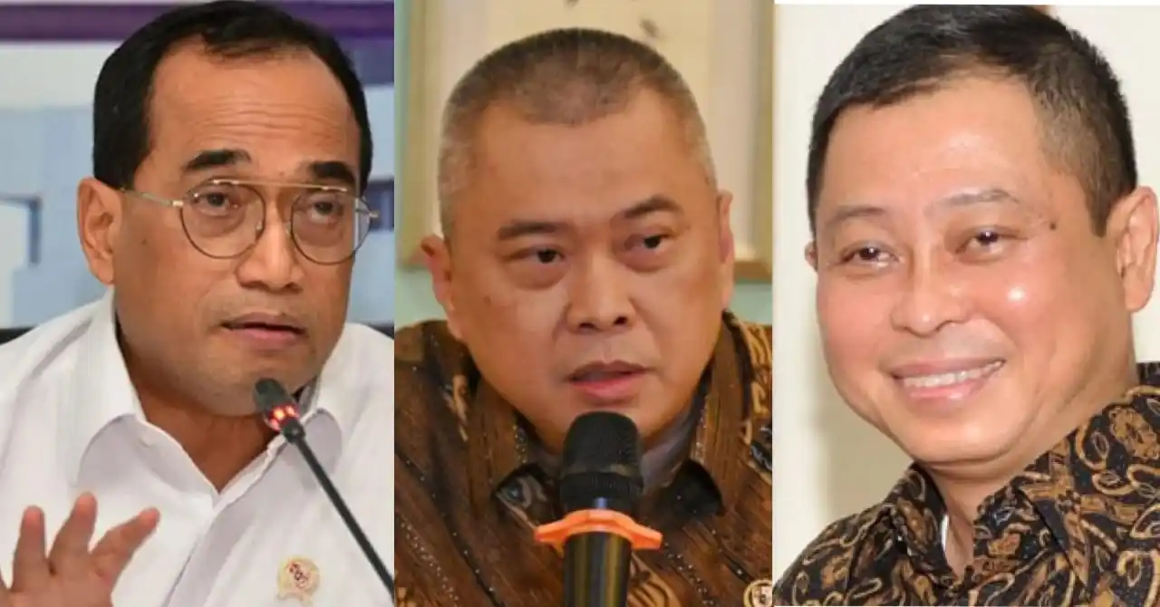 Budi Karya Sumadi (kiri), Dudy Purwagandhi (tengah) dan Ignatius Jonan (kanan) (Foto: Kolase MI)