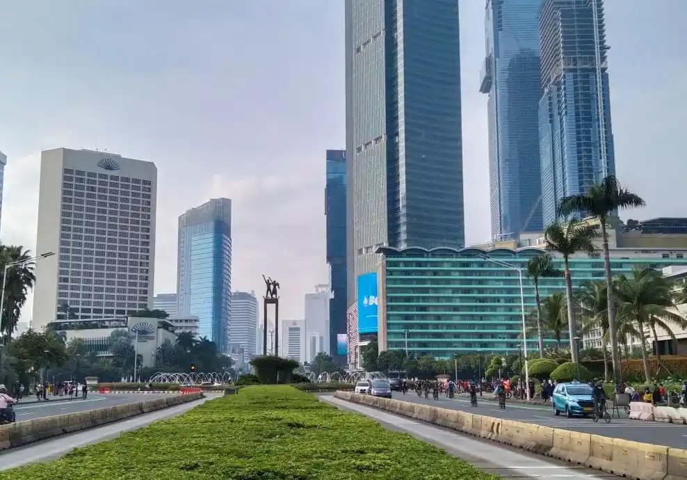 Kawasan Bundaran HI di Jakarta, Minggu (7/11/2022)