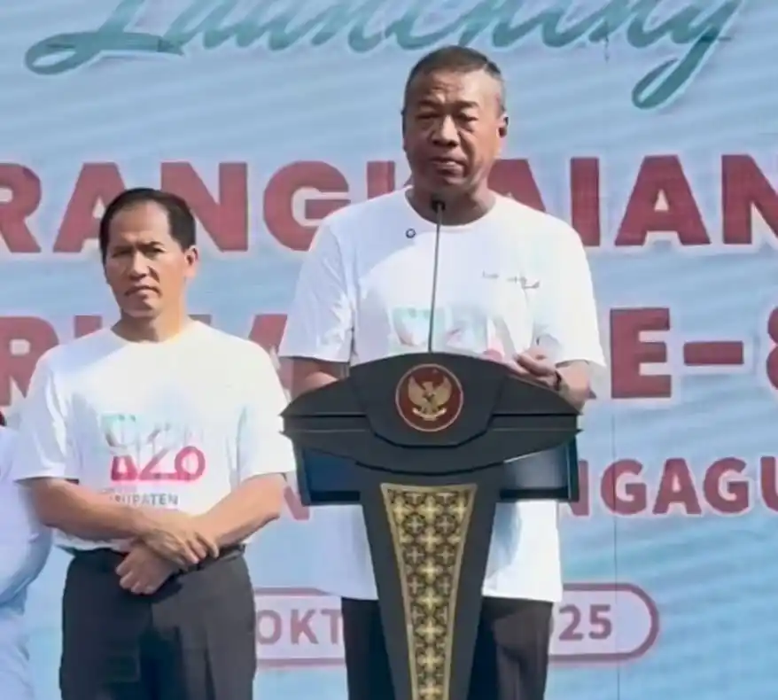 Bupati Tulungagung, Gatut Sunu Wibowo saat menyampaikan sambutan dalam acara peluncuran logo Hari Jadi ke-820 (Foto: Istimewa)