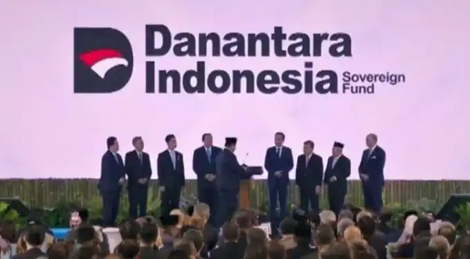 Peluncuran Badan Pengelola Investasi (BPI) Danantara.(Foto: tangkapan layar)