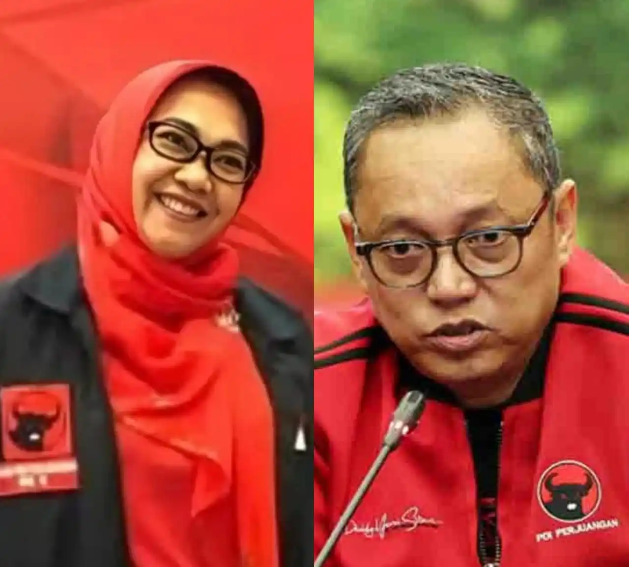 Anggota Komisi II DPR RI Deddy Sitorus (kanan) dan Anggota Komisi V DPR RI Sadarestuwati (kiri) dari Fraksi PDIP. Foto: Kolase MI/Aan