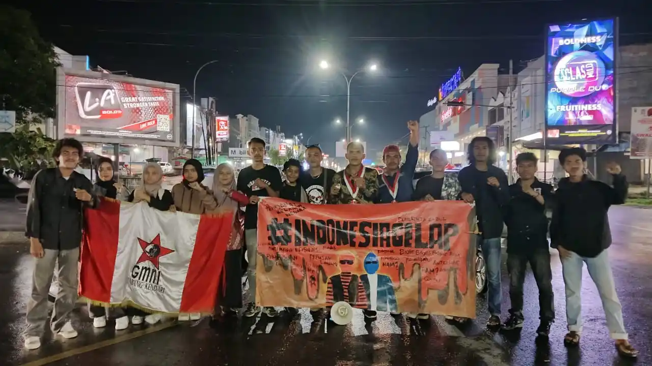 GMNI Kendari menggelar aksi demonstrasi sebagai upaya konsolidasi dan kampanye dalam merespons kebijakan pemerintah atas Instruksi Presiden nomor 1 Tahun 2025.