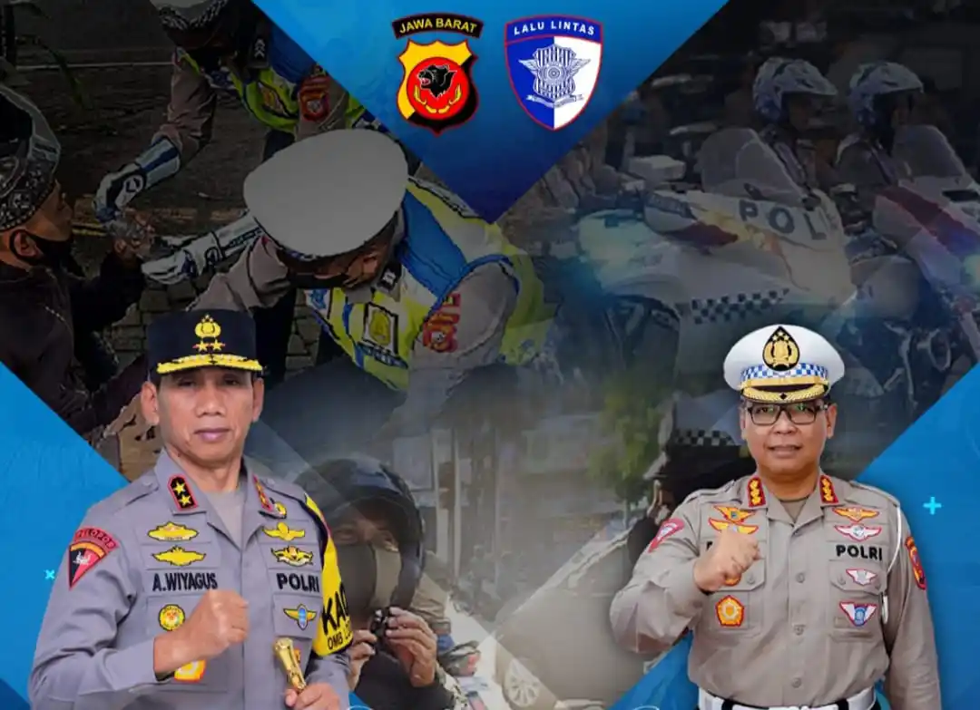 Kapolda Jabar, Irjen Pol Akhmad Wiyagus dan Dirlantas Polda Jabar, Kombes Pol Ruminio Ardano. (Foto: Instagram/@rtmcpoldajabar)