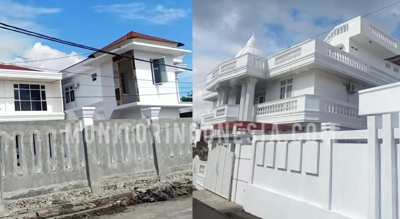 Rumah Ketua DPRD Malut Iqbal Ruray (kanan) dan Rumah Wakil Ketua DPRD Malut, Kuntu Daud (kiri) (Foto: Kolase MI/Jainal Adaran)