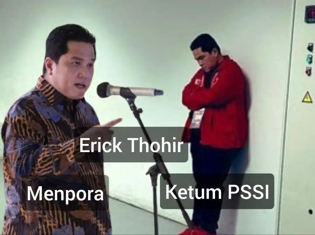Menpora Erick Thohir (kiri) dan Ketum PSSI Erick Thohir (kanan) (Foto: Dok MI/Diolah)