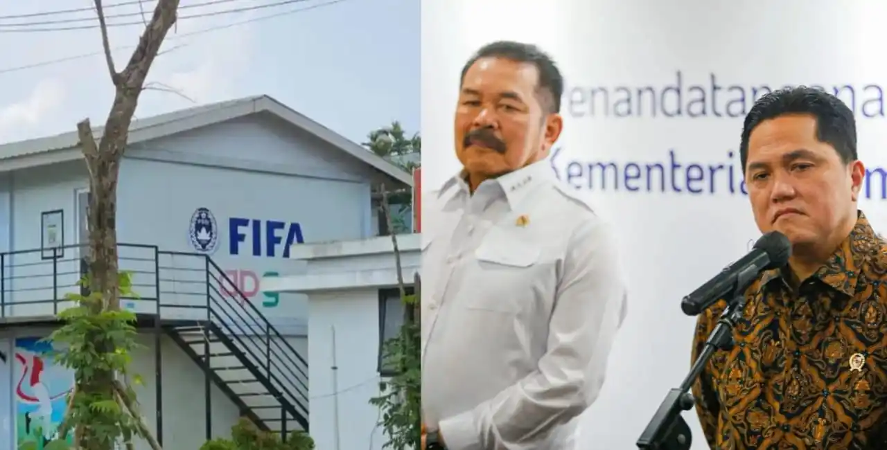 Bedeng para pekerja pembangunan National Training Center (NTC) di kawasan Ibu Kota Nusantara (IKN) yang diduga sudah ditinggalkan - Menteri Pemuda dan Olahraga Erick Thohir (kanan) bersama Jaksa Agung ST Burhanuddin (kiri) memberikan keterangan pers usai penandatanganan nota kesepahaman di Wisma Kemenpora, Jakarta, Senin (24/11/2025). (Foto: Kolase MI)
