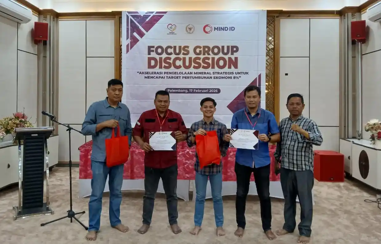 Forum Group Discussion (FGD) bertema “Akselerasi Pengelolaan Mineral Strategis untuk Mencapai Target Pertumbuhan Ekonomi 8%” di Palembang (Foto: Istimewa)