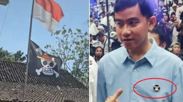 Simbol bajak laut One Piece ternyata pernah melekat pada sosok Wakil Presiden Gibran Rakabuming Raka. Saat debat keempat Pilpres 2024, Gibran terlihat mengenakan pin bergambar Jolly Roger di dada kemeja birunya. Pin tersebut sempat menjadi perbincangan publik kala itu. Hak cipta foto di atas dikembalikan sesungguhnya kepada pemilik foto.