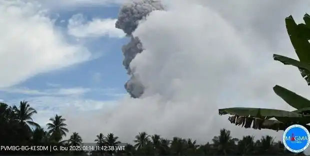 Gunung Ibu di Halmahera Barat, Maluku Utara Erupsi Lagi, Tinggi Letusan Mencapai 3000 Meter (Foto: PVMBG)