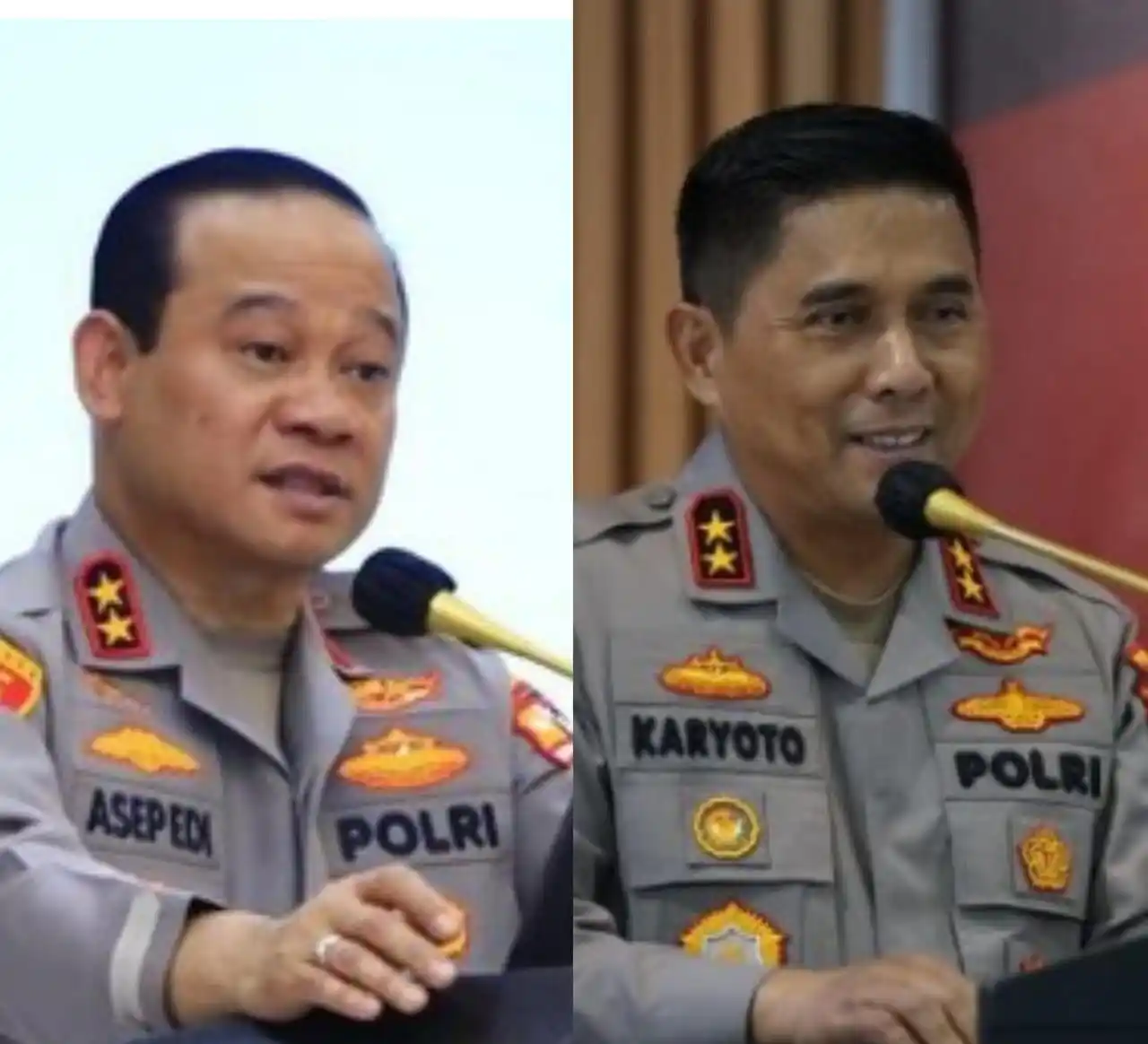 Irjen Asep Edi Suheri (kiri) dan Irjen Karyoto (kanan) (Foto: Kolase MI/Olahan)