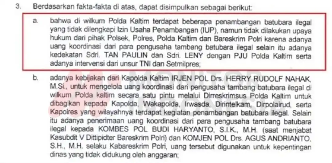 Hasil penyelidikan kasus Ismail Bolong oleh mantan Kadiv Propam Polri, Ferdy Sambo (Foto: Dok MI)