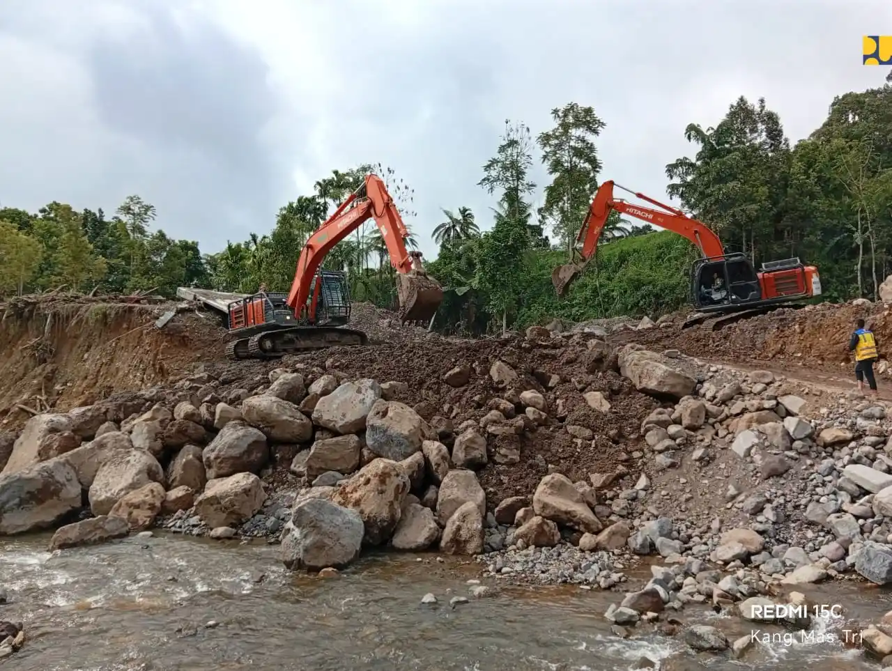 Kementerian PU mulai membangun jembatan darurat di Malalak, Kabupaten Agam, Sumbar