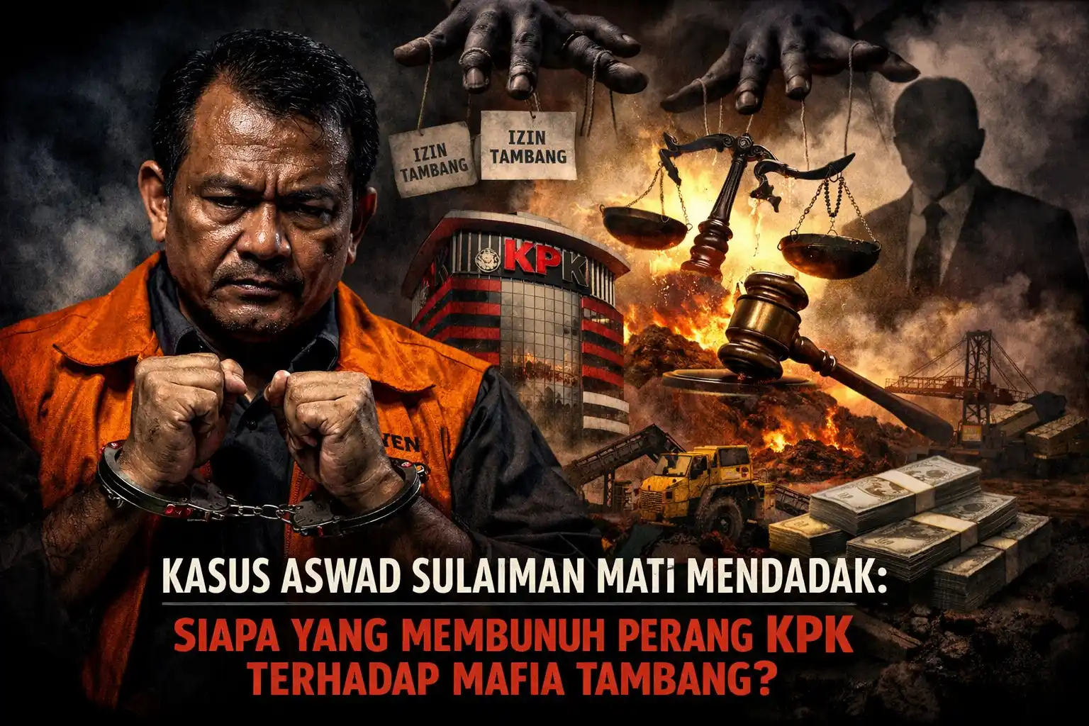 Ilustrasi kasus dugaan korupsi izin tambang nikel Konawe Utara yang menyeret mantan Bupati Aswad Sulaiman. (Foto: Dok MI/Diolah dari berbagai sumber)