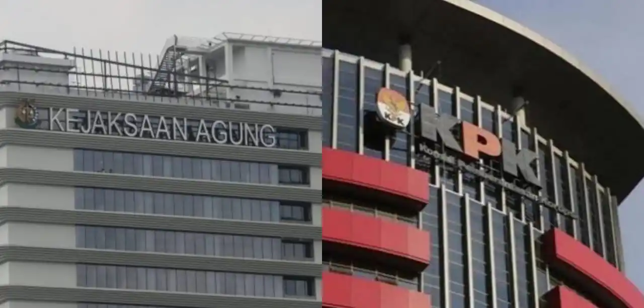 Gedung Kejaksaan Agung (kiri) dan Komisi Pemberantasan Korupsi (kanan) (Foto: Kolase MI)
