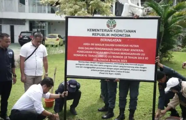 Kementerian Kehutanan Menggelar Operasi Penertiban Penggunaan Kawasan Hutan di Hulu DAS Bekasi (Foto: Repro)
