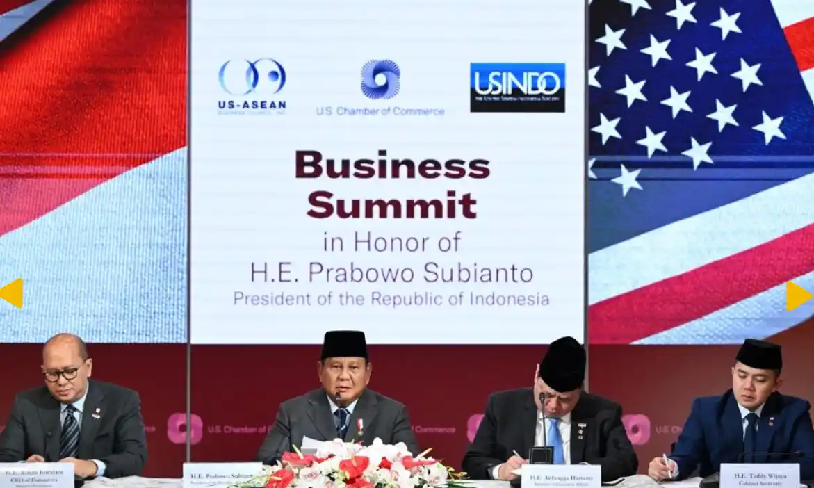 Presiden RI Prabowo Subianto menghadiri US–Indonesia Business Summit 2026 di Washington, D.C., Rabu (18/2/2026). (Foto: Dok Istimewa)
