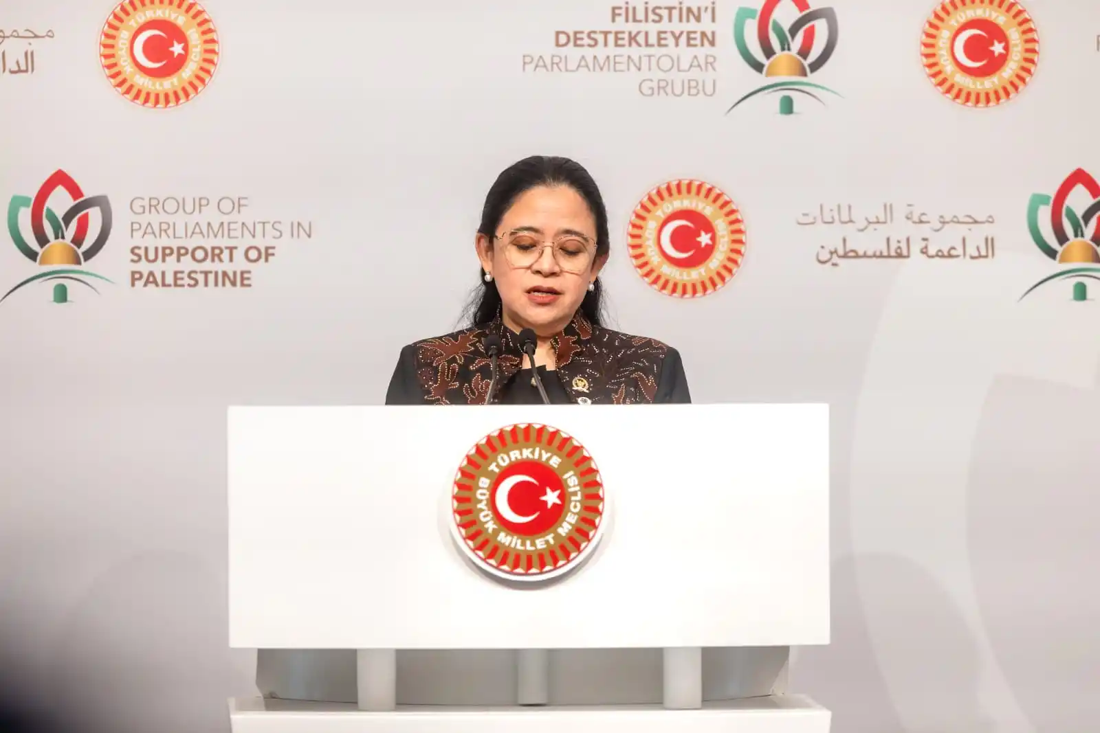 Ketua DPR RI Puan Maharani menghadiri pertemuan kelompok parlemen negara-negara pendukung kemerdekaan Palestina, The Group of Parliaments in Support of Palestine. (Dok. DPR)