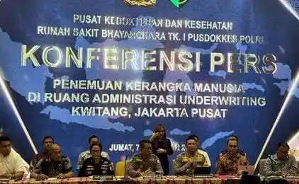 Konferensi pers hasil tes DNA dua kerangka manusia di gedung ACC Kwitang (Foto: Tangkapan Layar)