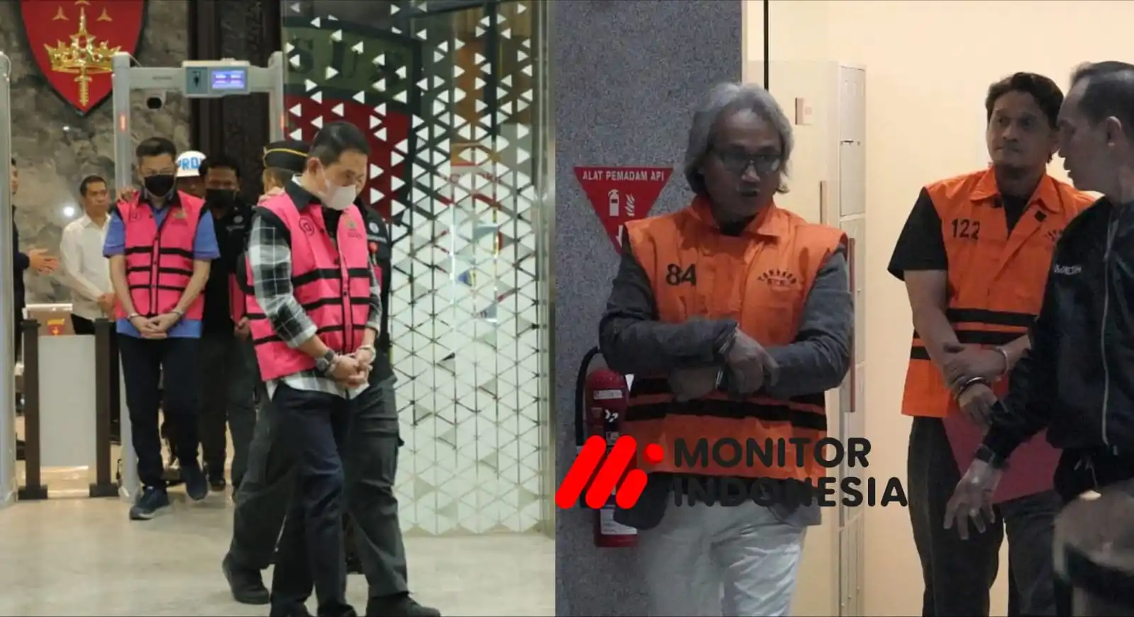 Tim Penyidik pada Jaksa Agung Muda Bidang Tindak Pidana Khusus (JAM PIDSUS) menetapkan 11 orang tersangka dalam perkara dugaan tindak pidana korupsi penyimpangan kegiatan ekspor crude palm oil (CPO) dan produk turunannya berupa palm oil mill effluent (POME) untuk periode 2022–2024 (kiri) dan Komisi Pemberantasan Korupsi (KPK) melakukan penangkapan terhadap terduga pelaku yang tertangkap tangan melakukan dugaan tindak pidana korupsi terkait pengajuan restitusi pajak di Kantor Pelayanan Pajak (KPP) Madya Banjarmasin, Kalimantan Selatan (kanan) (Foto: Kolase MI/Olahan)