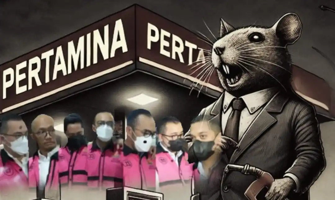 Ilustrasi - Korupsi PT Pertamina - Sejumlah tersangka mengenakan rompi tahanan Kejaksaan Agung (Foto: Dok MI/Aswan/AI/Net/Ist)