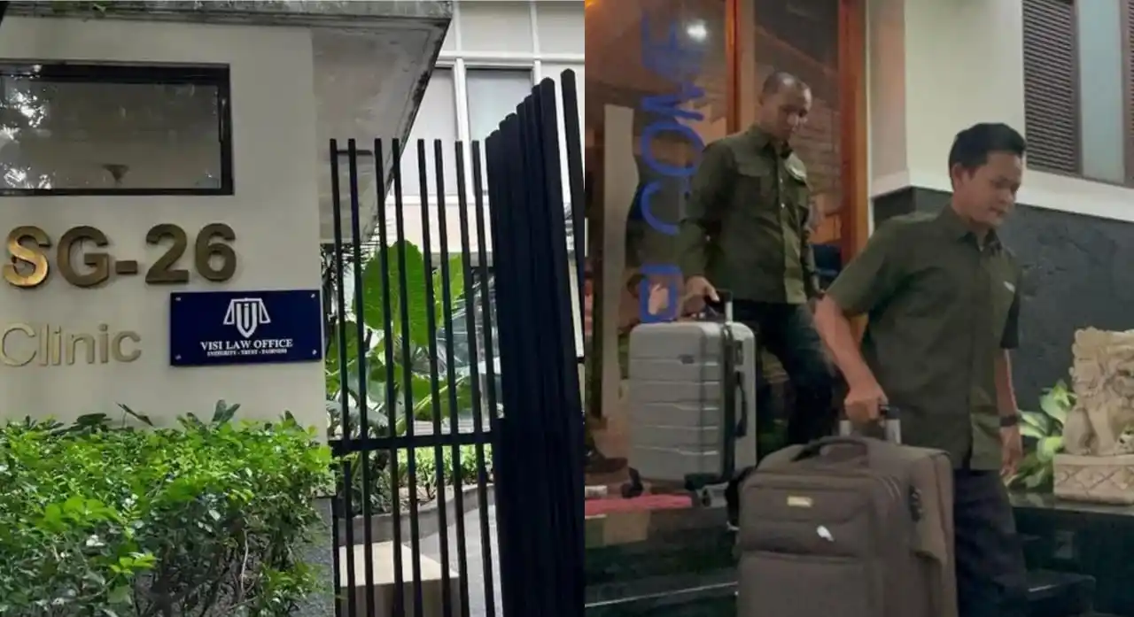 Komisi Pemberantasan Korupsi (KPK) menggeledah Kantor Hukum Visi Law di Pondok Indah, Jakarta Selatan, Rabu (19/3/2025) (Foto: Kolase MI)