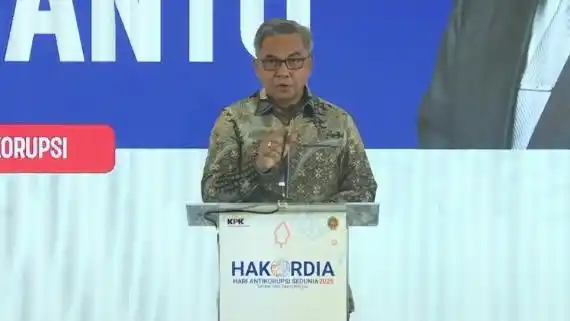 Ketua KPK Setyo Budiyanto menyampaikan pidatonya peringati Hakordia 2025 (Foto: Dok MI)