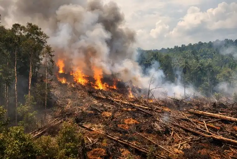 Ilustrasi pembukaan lahan sawit (Foto: Dok MI?