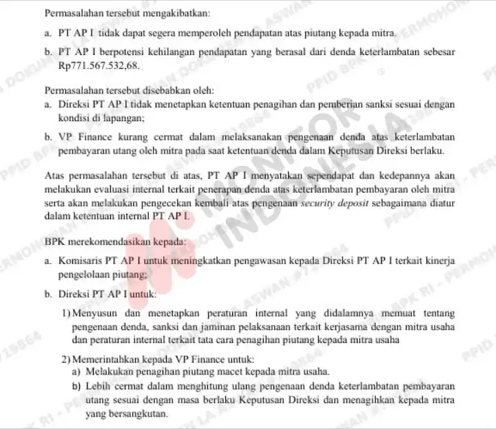 Laporan Hasil Pemeriksaan (LHP) Nomor 57/LHP/XX/11/2024 tertanggal 18 November 2024 (Foto: Dok MI)