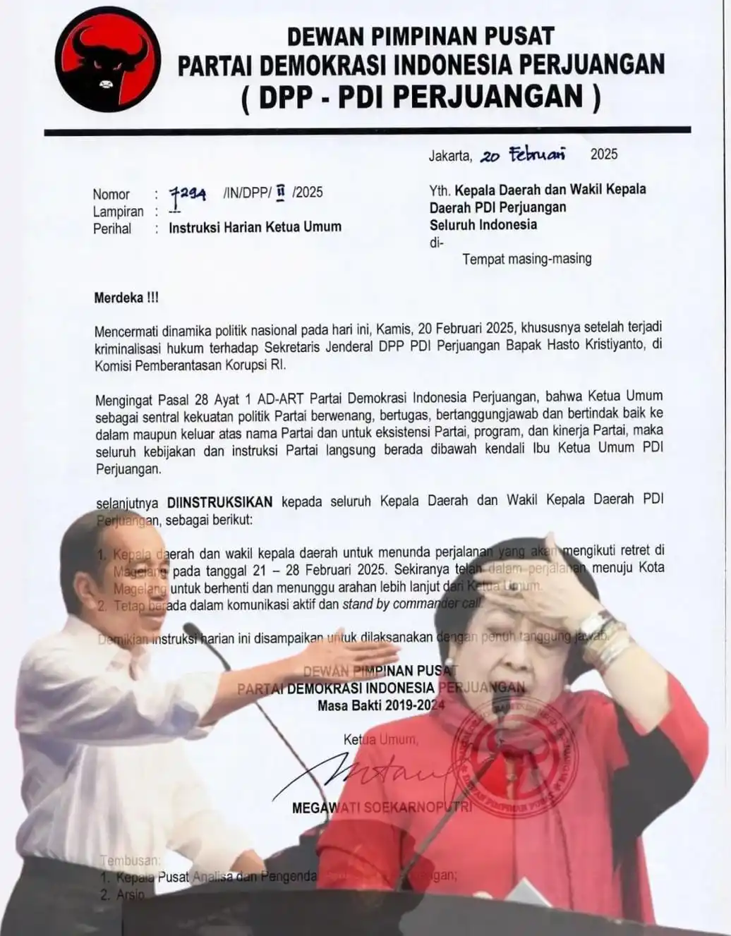 Joko Widodo (kiri) dan Megawati Soekarnoputri (kanan) - Latar belakang instruksi Megawati (Foto: Dok MI)