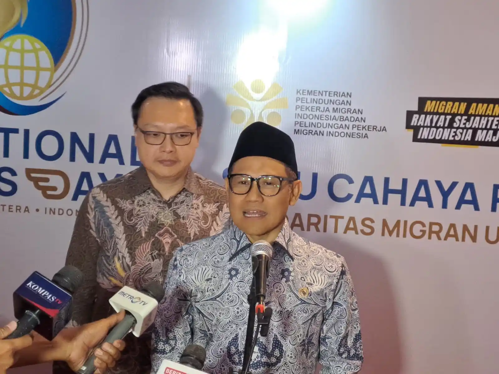 Menko PM Muhaimin Iskandar dalam Peringatan Hari Migran Internasional 2025 yang digelar di Sasana Langen Budoyo, TMII (Foto. Rizal Siregar)