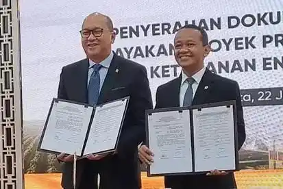 Chief Executive Officer (CEO) Danantara, Rosan Perkasa Roeslani (kiri) dan Menteri Energi dan Sumber Daya Mineral (ESDM), Bahlil Lahadalia (kanan) (Foto: Repro)