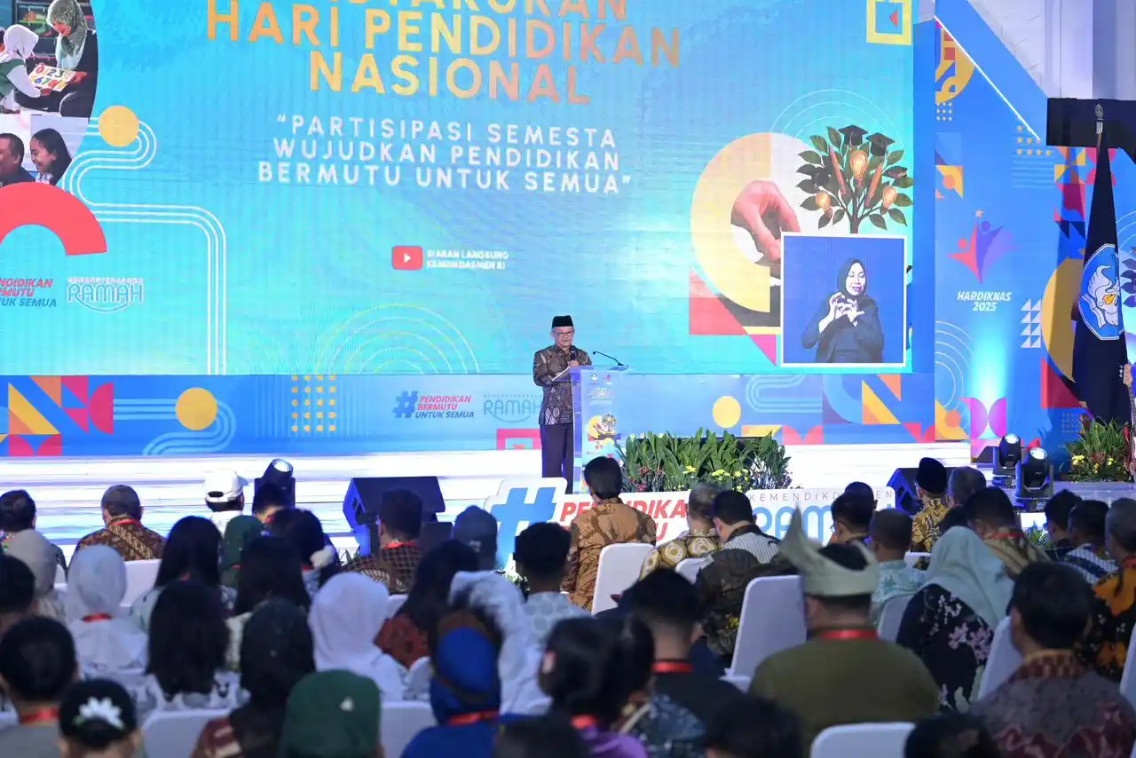 Menteri Pendidikan Dasar dan Menengah, Abdul Mu’ti dalqm acara Malam Tasyakuran. (Foto. Rizal)