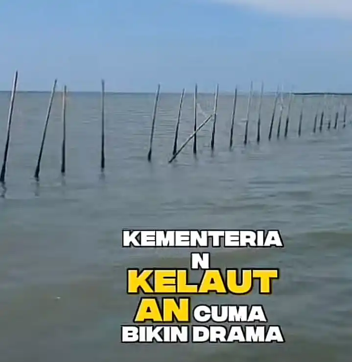 Pagar Laut di Mauk Banten Masih Terpancang [Foto: Tangkapan layar Tiktok/@@embruter_911]