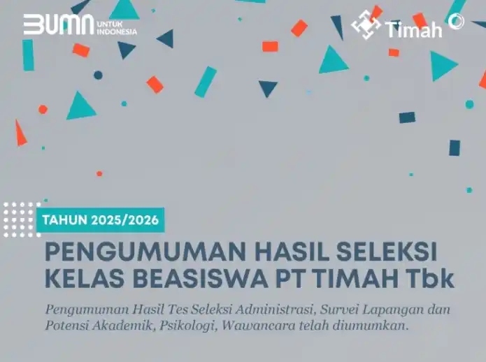 PT Timah Umumkan Hasil Seleksi Program Pemali Boarding School Kelas Beasiswa Tahun 2025 [Foto: Doc. PT Timah]