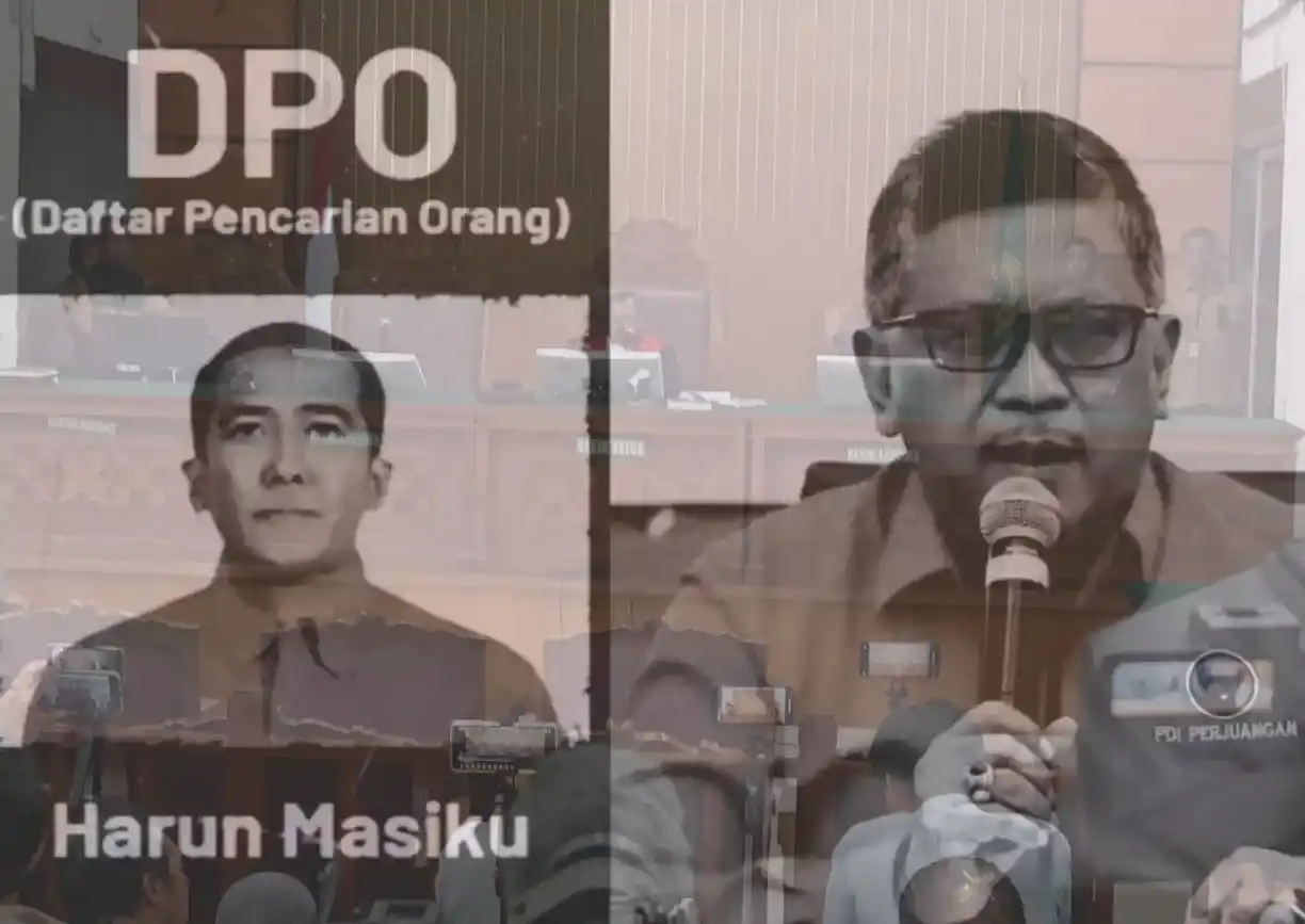 Suasana sidang putusan praperadilan di Pengadialan Negeri Jaksel, Kamis 13 Februari 2025 - DPO Harun Masiku - Sekjen PDIP Hasto Kristiyanto (kanan) (Foto: Kolase MI)