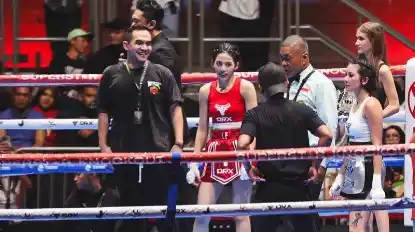 Suasana Lania Fira melawan Rachel Florencia di ring  Superstars Knockout Vol.2 (Foto: Tangkap Layar)