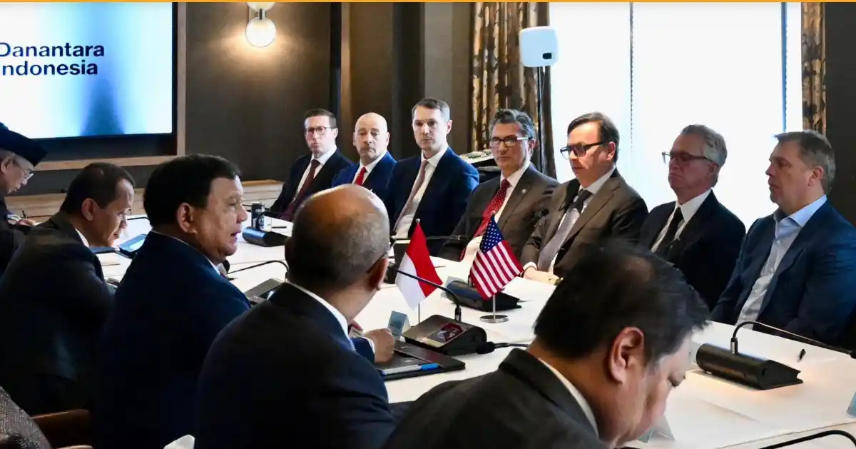 Presiden Republik Indonesia Prabowo Subianto menerima 12 pengusaha terbesar Amerika Serikat dalam sebuah pertemuan di Washington, D.C., pada Jumat (20/2/2026) (Foto: Dok BPMI Setpres)